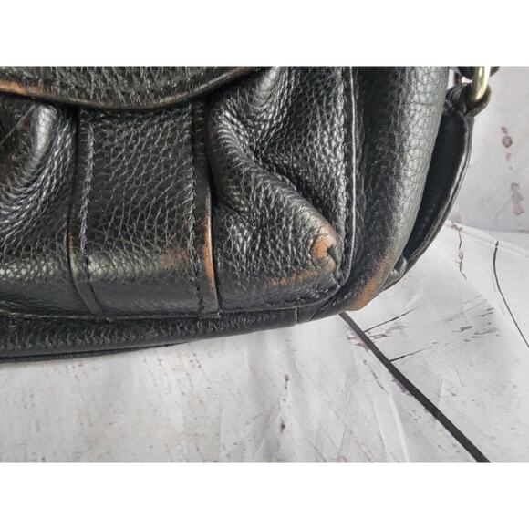 Fossil 75082 American Classic Black Pebble Leather Shoulder Bag READ - Picture 2 of 14
